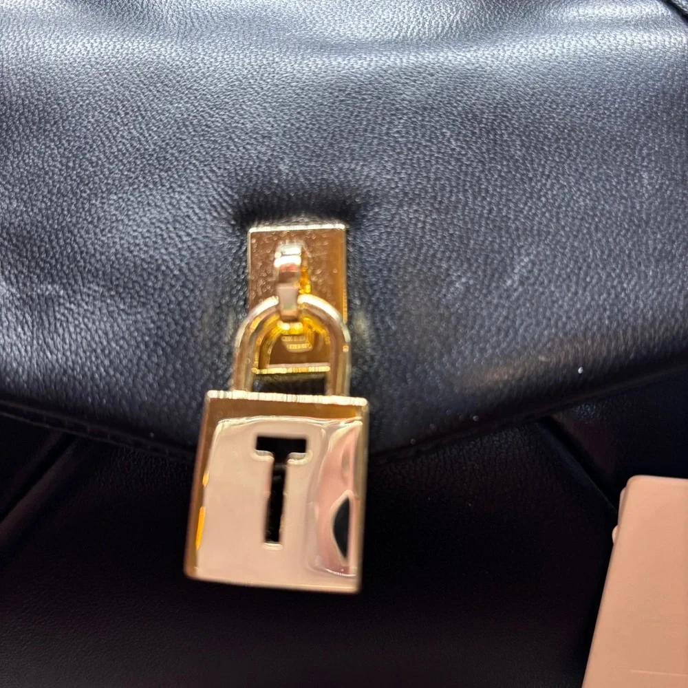 Ted Baker Black Satchel with Gold Accents